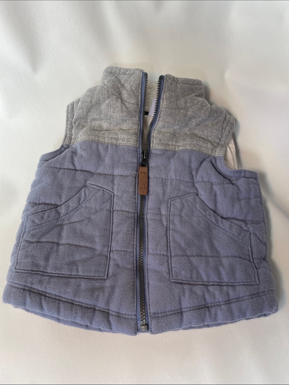 Carter's Quilted Vest in Blue & Gray